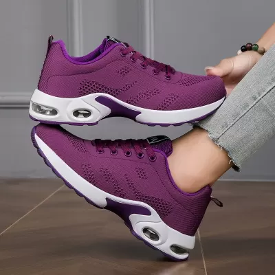 Cross-Border Knitted Shoes Air Cushion Breathable Sports Casual Fashion Women's Thick Sole Lightweight Wobble Shoes · YANYAN China shoe factory
