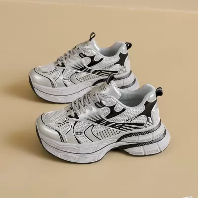 Women's Chunky Sneakers 2025 Fall, Breathable Mesh, Thick Sole Height Increase · YANYAN China shoe factory