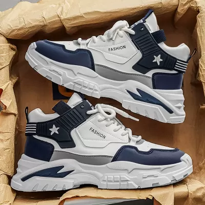 Men's 2026 Winter Teenager Running Shoes, Thick Leather Dad Shoes, Height-Increasing Casual · YANYAN China shoe factory