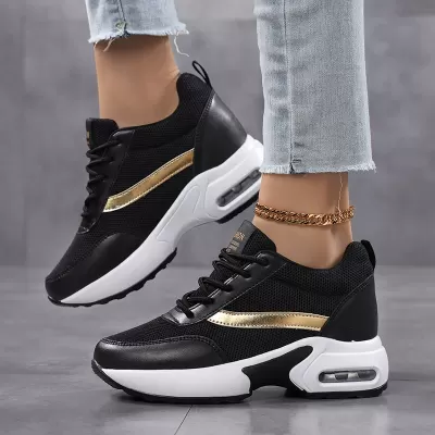 Export Women's Sports Casual Air Cushion Running Shoes Inner Heightening Mesh Casual Heightening Shoes 42 41 Big Size