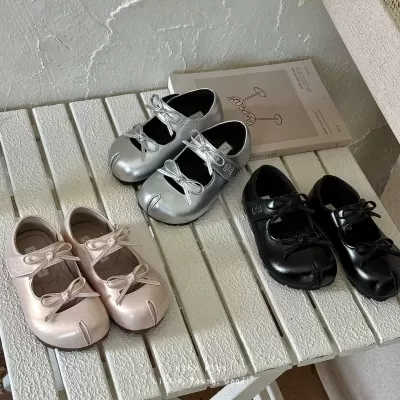 XSHX Vintage Ballet Mary Jane Shoes for Girls, Bow, Satin, Rubber Sole · YANYAN China shoe factory