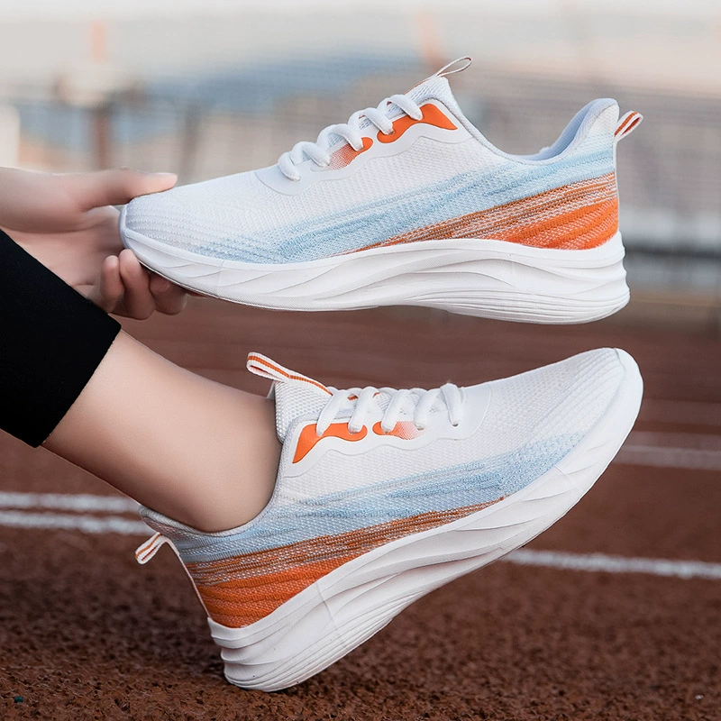 Export All-Season Spring Autumn Knitted Fabric Women's Black Sports Shoes Lightweight Soft Sole Anti-Slip Work Travel Shoes