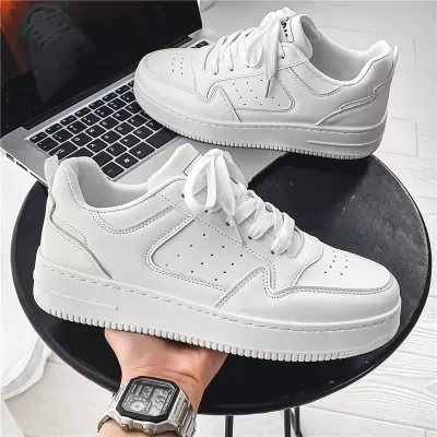 Men's Spring White Shoes 2026 Breathable New Fashion Korean Thick Sole Board Shoes Student Casual Sports Shoes · YANYAN China shoe factory