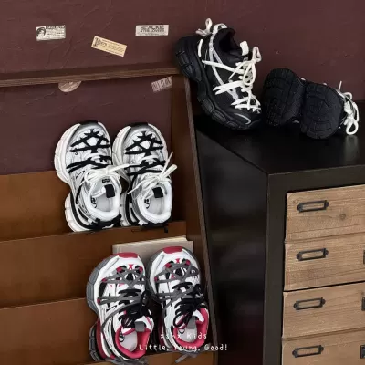 XSHX Spider Web Paris Kids Dad Shoes Breathable Mesh Running Hook & Loop Trendy · YANYAN China shoe factory