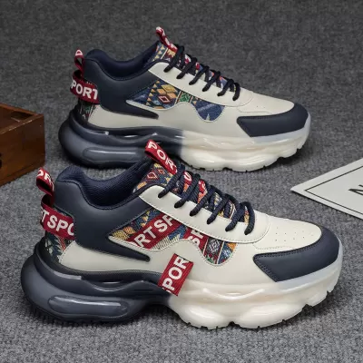أحذية جري بوسادة هوائية جديدة للرجال شتاء، عمل كاجوال بنعل سميك تزيد الطول عصرية · YANYAN China shoe factory