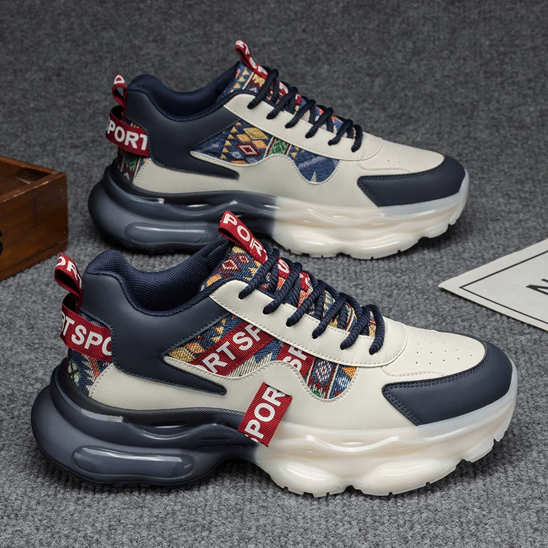Nouvelles baskets à coussin d'air d'hiver pour homme, chaussures de travail décontractées à semelle épaisse montantes tendance