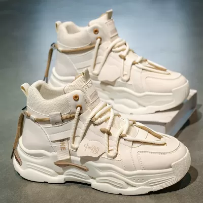Men's Winter 2026 New Trendy Original High-Top Casual Thick Platform Leather Dad Shoes · YANYAN China shoe factory