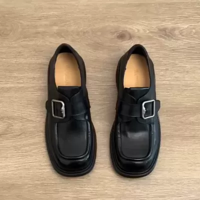 British Chunky Heel Square Toe Women's Loafers Autumn Winter Thick Sole · YANYAN China shoe factory