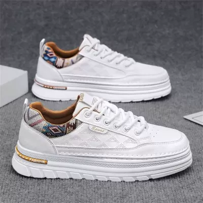 Men's Spring Trendy Original Casual Board Shoes, Thick Platform Height-Increasing White Trendy Shoes · YANYAN China shoe factory