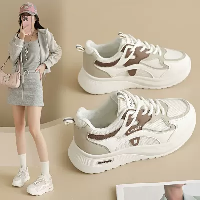 Women's Breathable Mesh Sneakers 2026 Spring Fall, Lightweight Soft Sole White Q103 · YANYAN China shoe factory