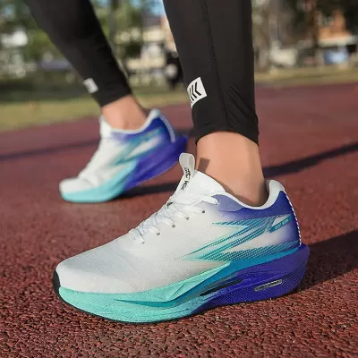 Spring New Youth Running Shoes Boys Children Students Middle High School Exam Training Racing Full Carbon Plate Running Shoes · YANYAN China shoe factory
