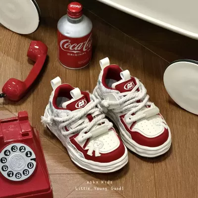 XSHX Dissolve King Kids Breathable Leather Board Shoes Hook & Loop Slip-On Lightweight · YANYAN China shoe factory