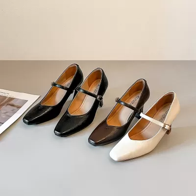 Square Toe Chunky Heel Mary Jane Shoes Women 2026 New Strap High Heel · YANYAN China shoe factory