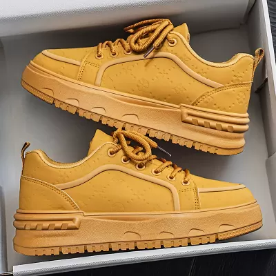 Men's 2026 Spring Breathable Thick Sole Heightening White Shoes Youth Casual Sneakers · YANYAN China shoe factory