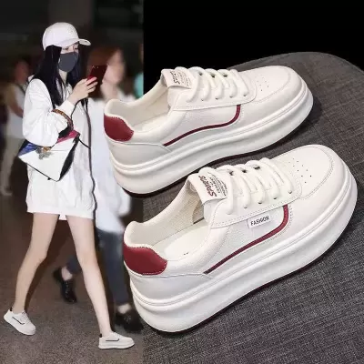 Women's White Board Shoes Spring, Thick Sole Korean Ins Height Increase Casual · YANYAN China shoe factory