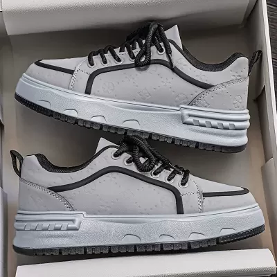 Men's 2026 Spring Breathable Thick Sole Heightening White Shoes Youth Casual Sneakers · YANYAN China shoe factory