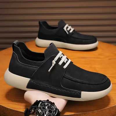 2026 Men's Low Top Board Shoes Breathable Soft Sole Casual Sneakers Black · YANYAN China shoe factory