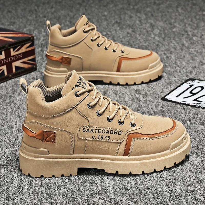 2026 Spring Men's Martin Boots Retro British Style Work Boots Thick Sole Snow Boots