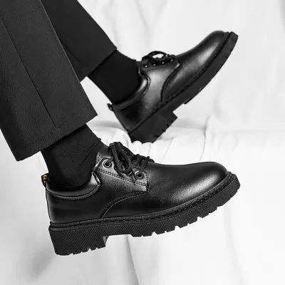 Men's Business Formal Work Leather Shoes Wedding Best Man Black Martin Boots