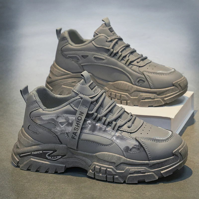 Echtleder Frühjahr 2026 Studenten atmungsaktive Dad-Schuhe Casual-Leder-Arbeits-Low-Top-Schuhe