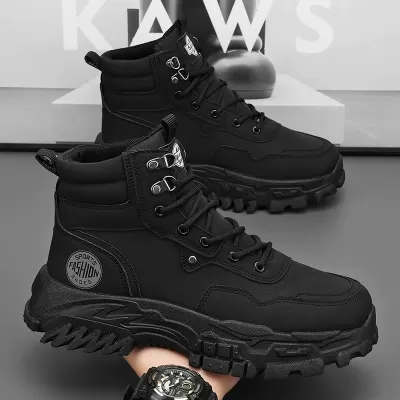 2026 New Work Boots Casual Anti-slip Waterproof Martin Boots British Thick Sole Yellow