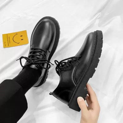 Business Leather Shoes for Men 2026 New Style Casual British Wedding Groom Black Leather Boots