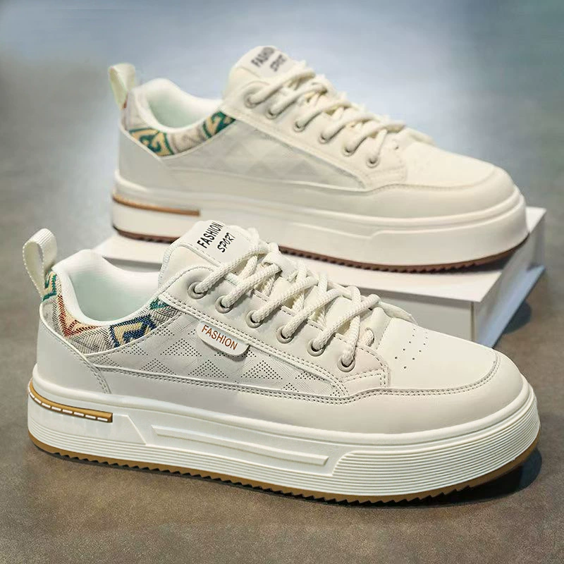 Chaussures blanches légères décontractées rétro respirantes pour homme, printemps 2026