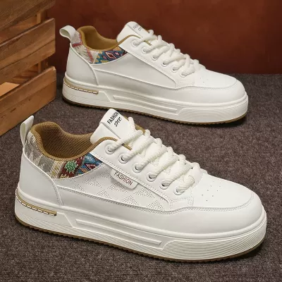 Men's White Shoes 2026 Spring Lightweight Casual Board Shoes Youth Retro Breathable Sneakers · YANYAN China shoe factory