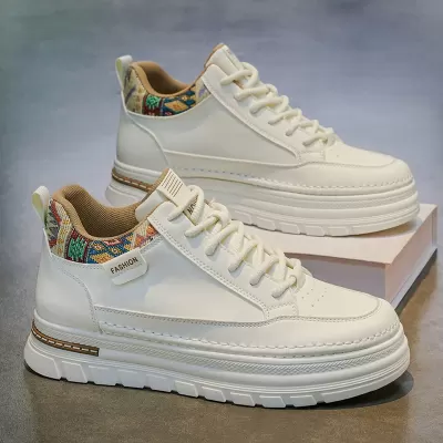 Men's Martin Boots 2026 Spring High-top Casual Leather Heightening Work Boots · YANYAN China shoe factory