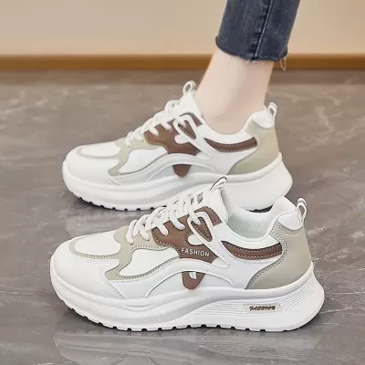 Women's Chunky Sneakers Spring, Korean Thick Sole Soft Sole White Casual · YANYAN China shoe factory