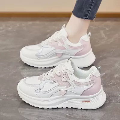 Women's Chunky Sneakers 2026 Spring, Korean Thick Sole Soft Sole White · YANYAN China shoe factory