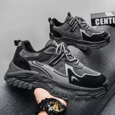 Sports Shoes Men's 2026 Spring New Thick Sole Anti-Slip Casual Student Trendy Running Shoes · YANYAN China shoe factory