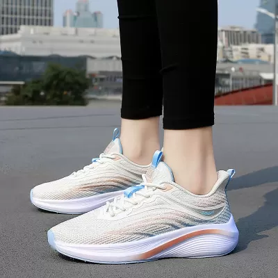 Spring Autumn 2026 Sports Shoes Black Soft Sole Lightweight Mesh Student Cushioning Running Shoes Women · YANYAN China shoe factory
