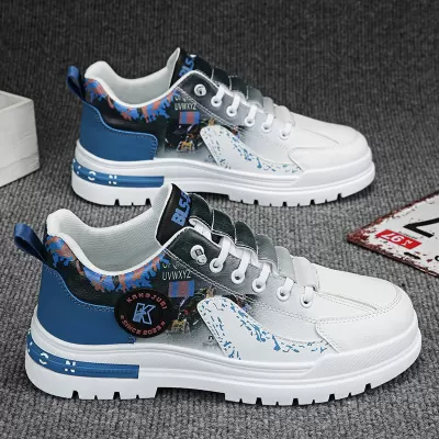 2026 Spring Men's New Sports Thick Sole Casual Board Shoes Anti-Slip Wear-Resistant Height Increase Work Trendy · YANYAN China shoe factory