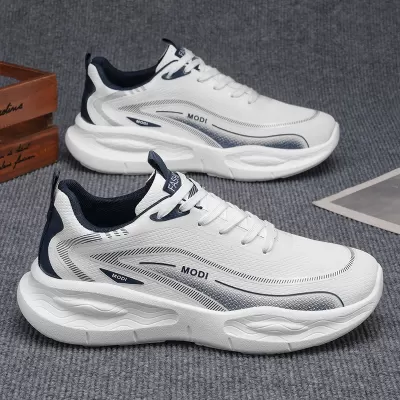 Men's 2026 Spring Leather Waterproof Lightweight Cushioning Casual Running Shoes · YANYAN China shoe factory
