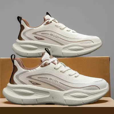Men's 2026 Spring Leather Waterproof Lightweight Cushioning Casual Running Shoes · YANYAN China shoe factory