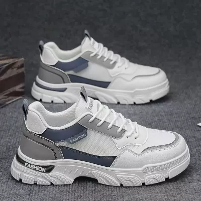Men's Work Board Shoes 2026 Spring Mesh Breathable Casual Shoes Thick Sole Martin Boots