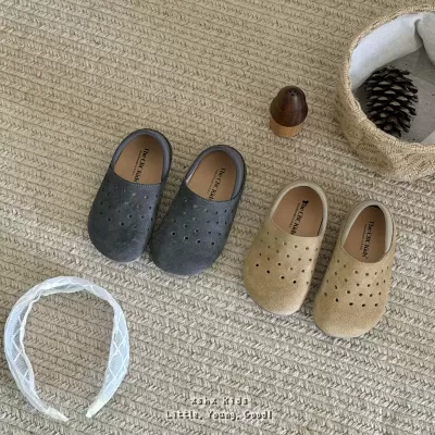 XSHX Cow Suede Clog Kids Fall Lazy Shoes Heel Wear Two Ways Anti-Slip Breathable · YANYAN China shoe factory