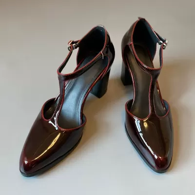 Women's Summer French Retro T-Strap Mary Jane Shoes, Pointed Toe Chunky Heel Pumps · YANYAN China shoe factory