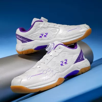 Cross-Border New Table Tennis Badminton Shoes Mesh Breathable Men Women Sports Anti-Slip Wear-Resistant Rotating Buckle Volleyball · YANYAN China shoe factory