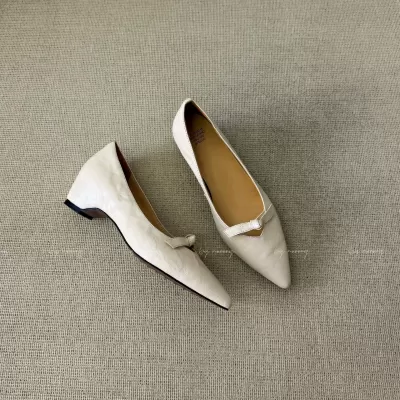 Women's Pointed Toe Bow Mary Jane Shoes, Office Slip-On Inner Height Increase Pumps · YANYAN China shoe factory