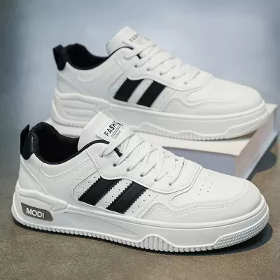 Men's 2026 Spring White Casual Skate Shoes Low Top Leather for Students · YANYAN China shoe factory