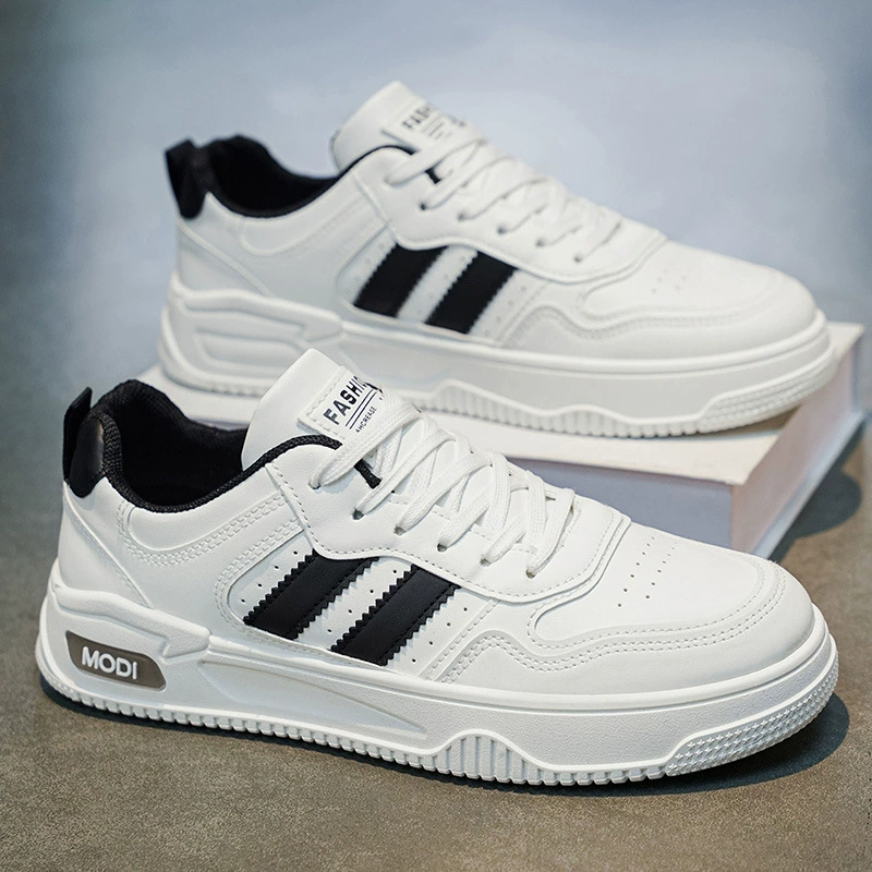 Chaussures de skate décontractées blanches basses en cuir pour hommes, printemps 2026, pour étudiants