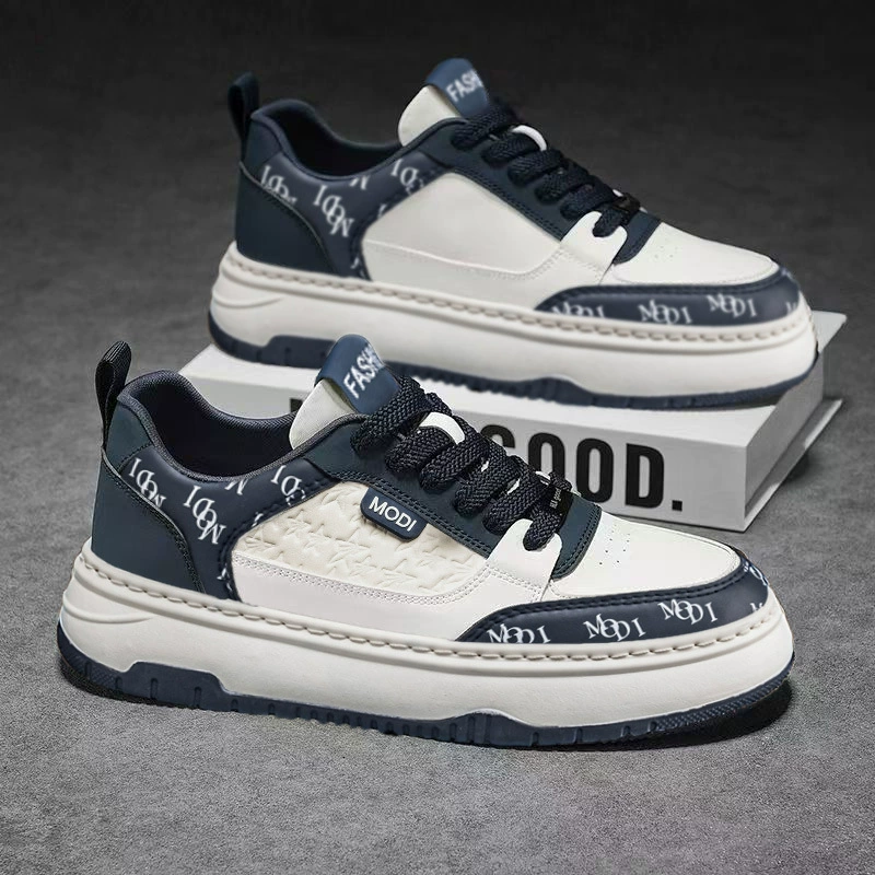 Herren 2026 Frühling Atmungsaktive Freizeit-Skate-Schuhe, dicke Sohle, weiß, für Studenten