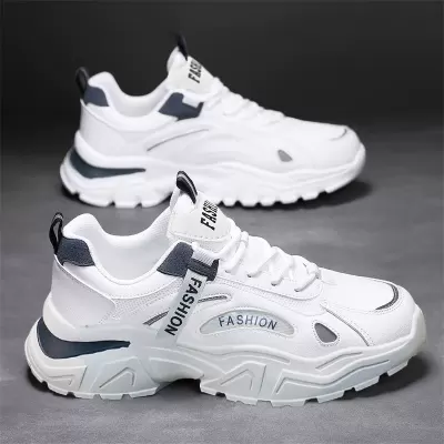 Men's 2026 Spring Mesh Breathable Casual White Shoes Slip Resistant Dad Sneakers