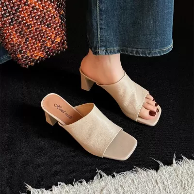 Women's Square Toe Chunky Heel Sandals, Sexy Open Toe Slippers for Summer · YANYAN China shoe factory