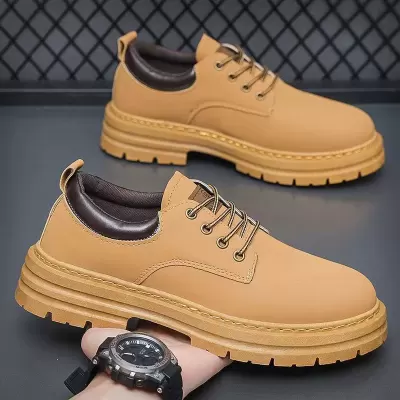 Spring Summer Martin Boots Men Fashion Trendy Casual British Style Short Boots Low Top Work Thick Sole Height Increase · YANYAN China shoe factory