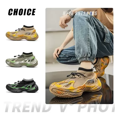 Breathable Knitted Mesh Men's Shoes 2025, Non-slip Casual Basketball Shoes, Sports Shoes · YANYAN China shoe factory