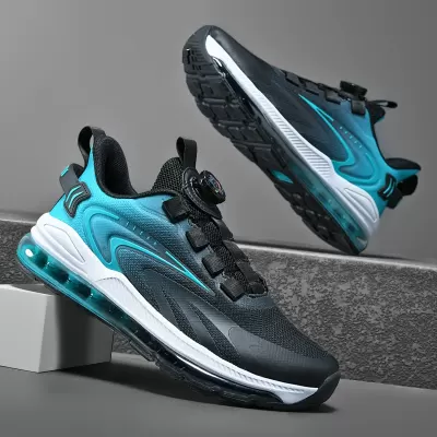 Rotating Button Sports Casual Shoes Full Palm Air Cushion Large Size Cushioning Middle School Physical Education Running Men · YANYAN China shoe factory