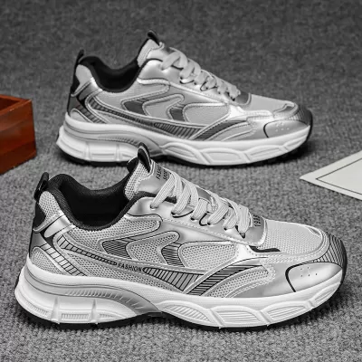 Men's 2026 Summer Breathable Mesh Casual Running Shoes Thick Sole Dad Shoes · YANYAN China shoe factory